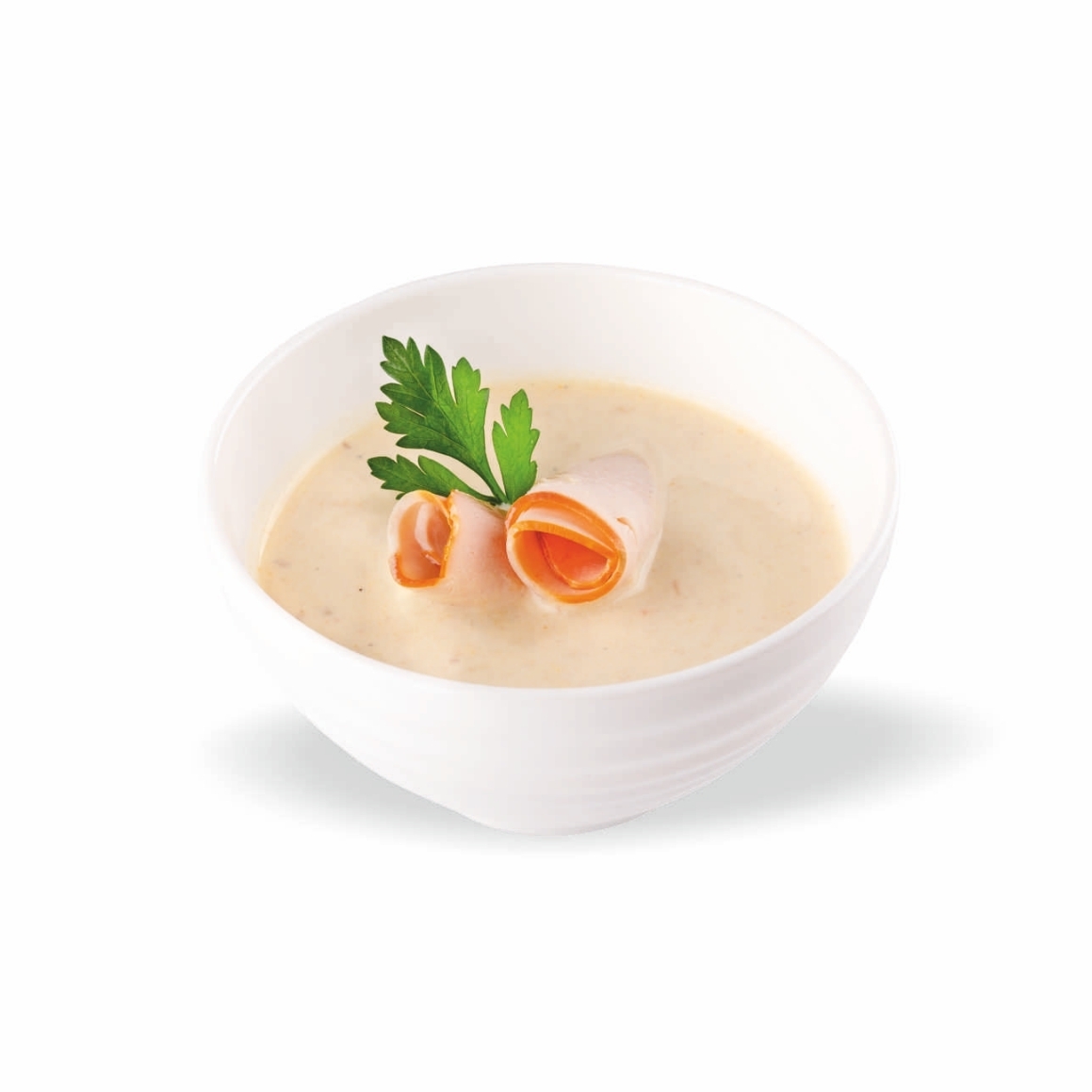 Крем-суп с копченой курицей