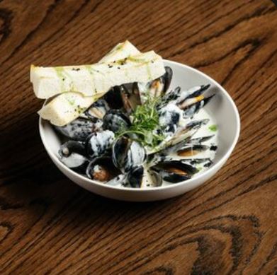 Мидии в сливочном соусе