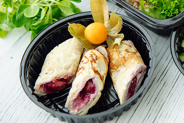 Блинчики с творогом и вишней