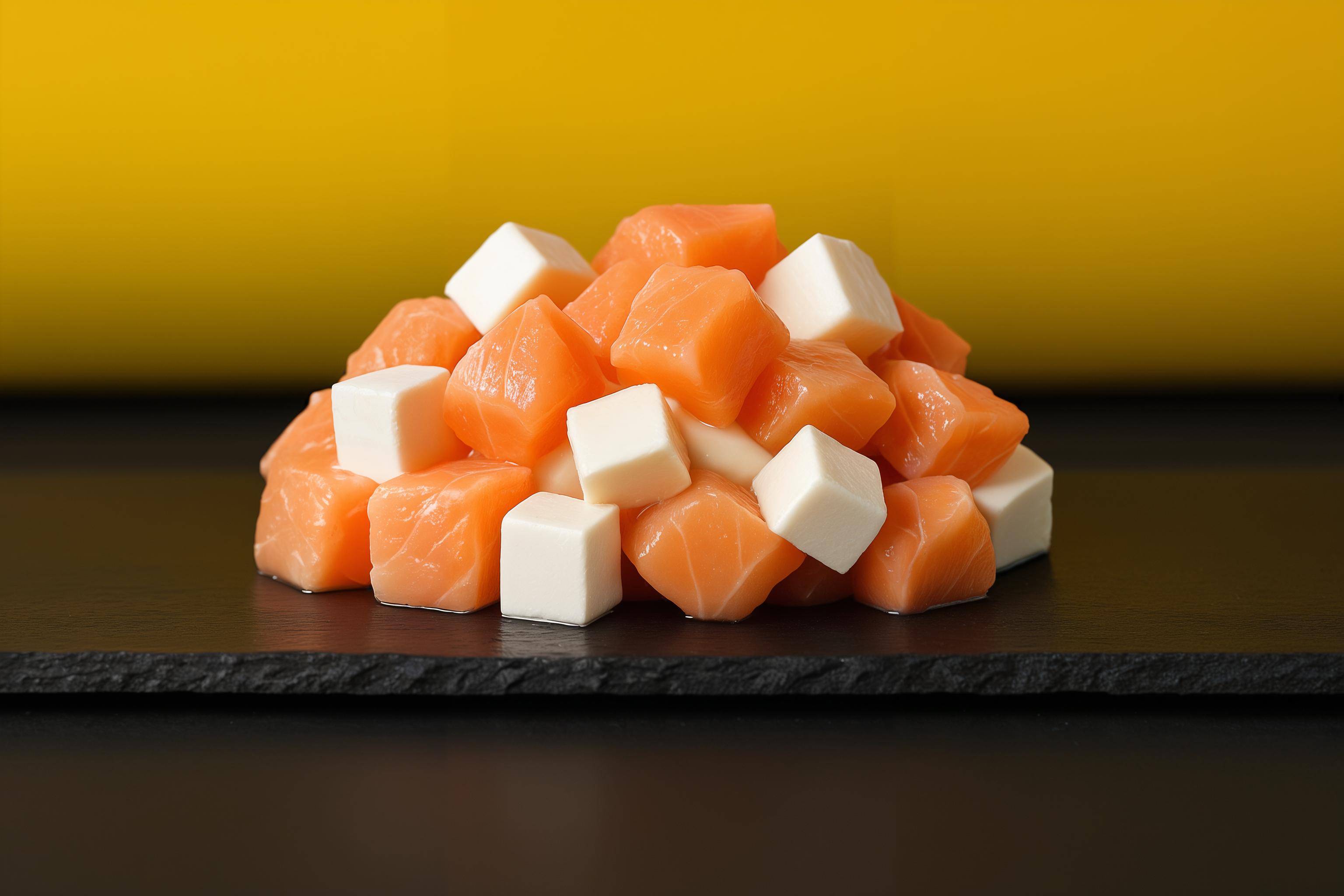 Салат с лососем и сыром фета
