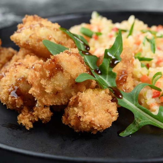 Рис в сливочном соусе с курицей терияки