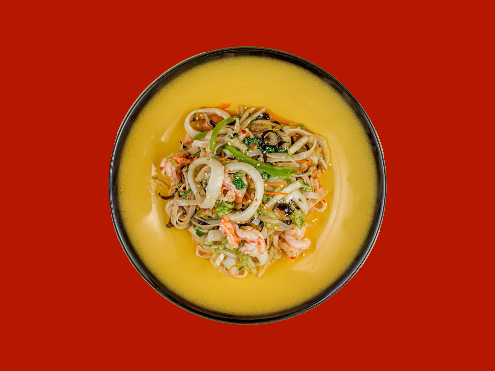 Лапша рисовая с морепродуктами