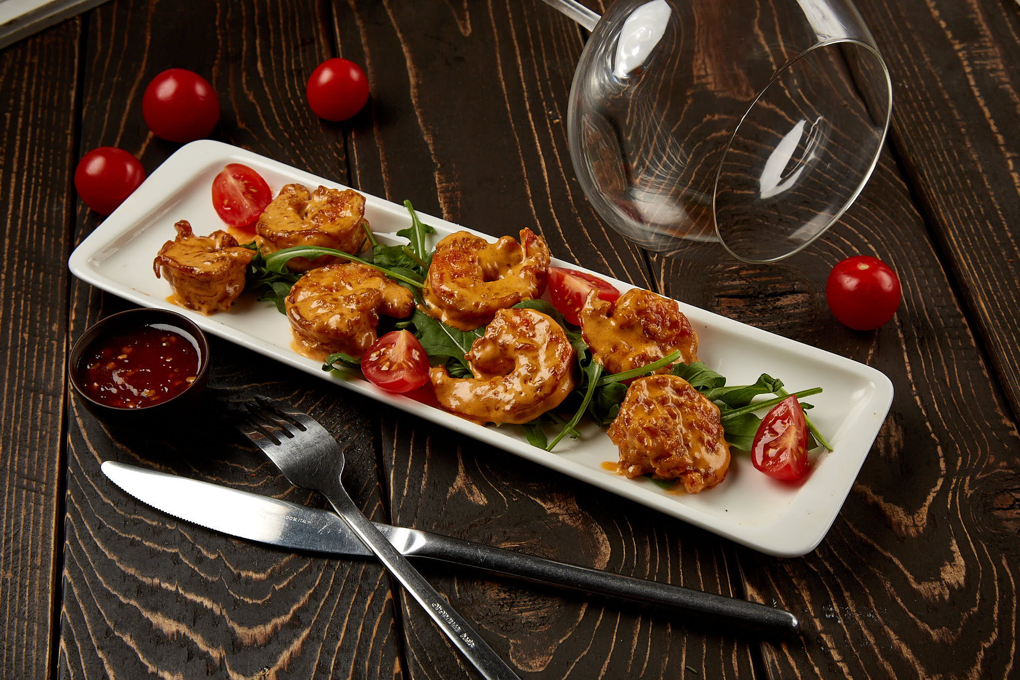 Креветки с соусом спайси