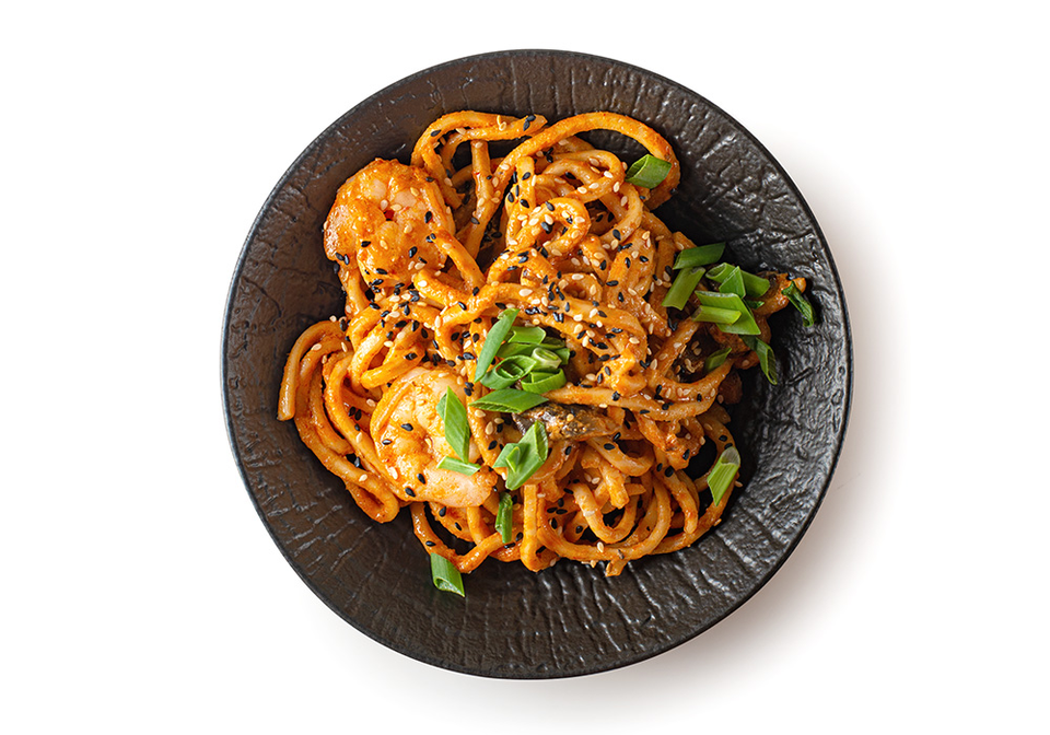 Удон с креветками