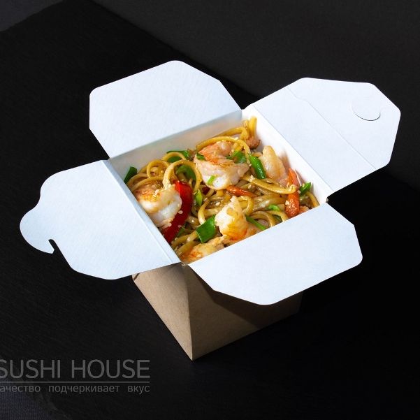 Вок с тигровыми креветками