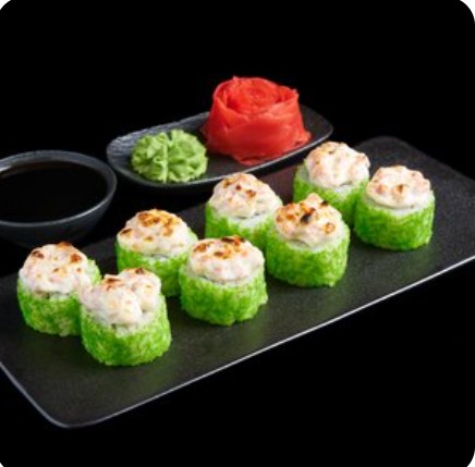 Ролл запечённый с лососем и креветкой