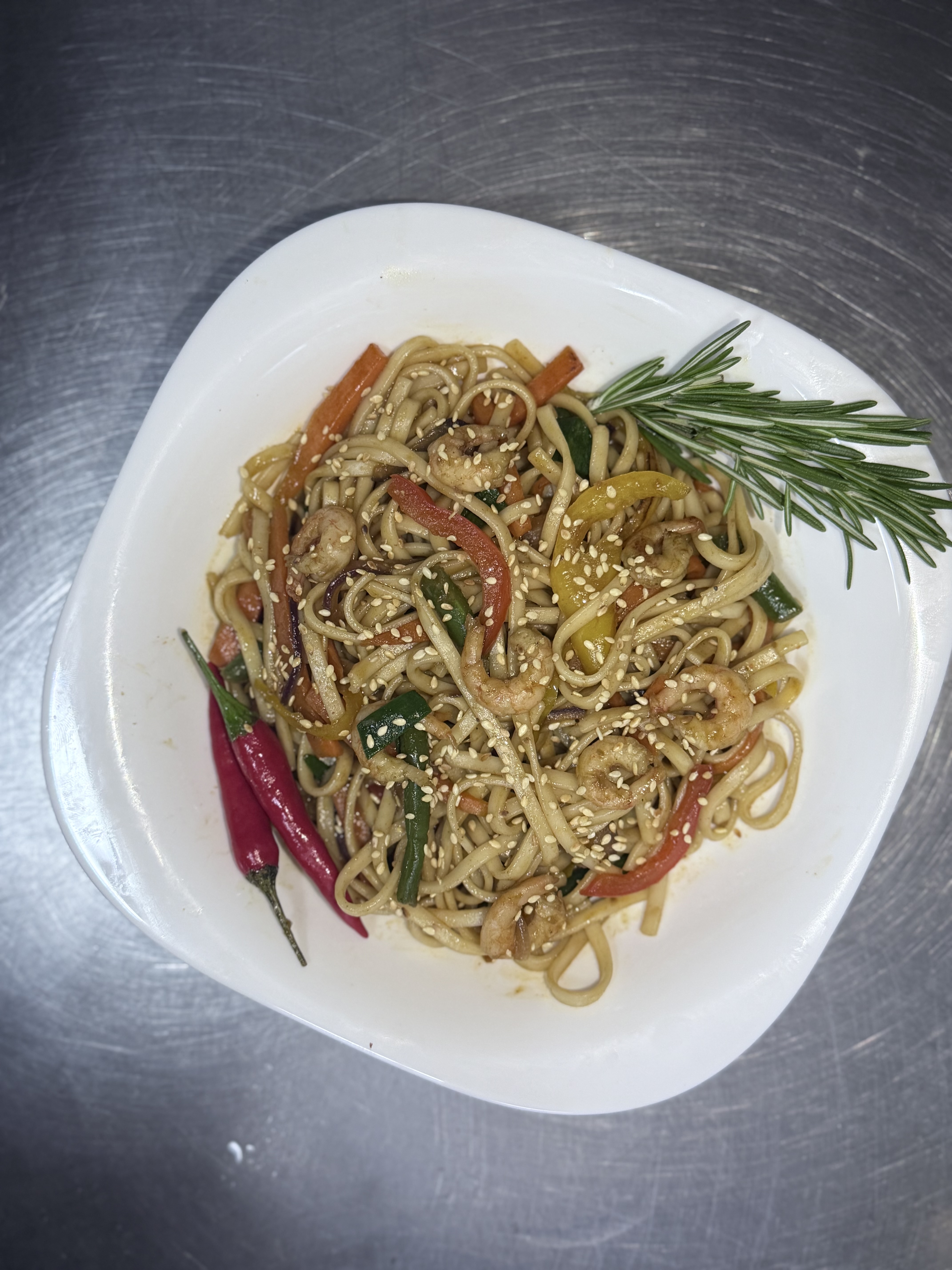 WOK с креветками