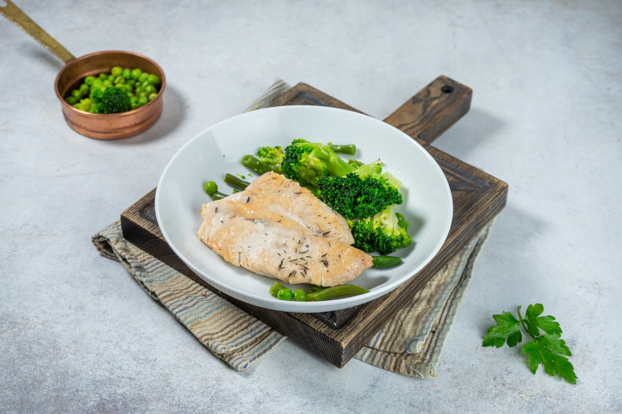 Зеленые овощи + Медальон из индейки