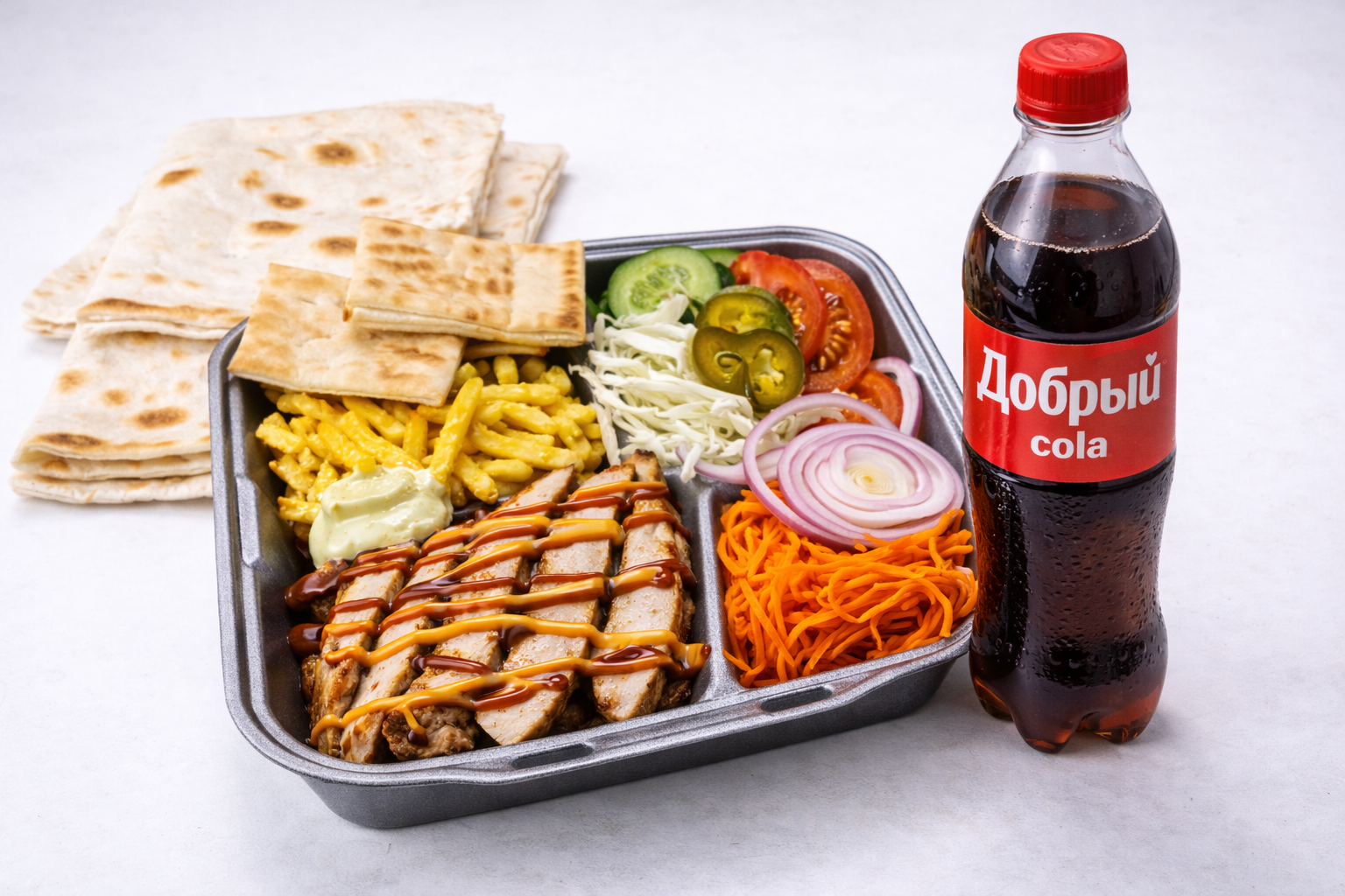 Шаурма на тарелки в комбо