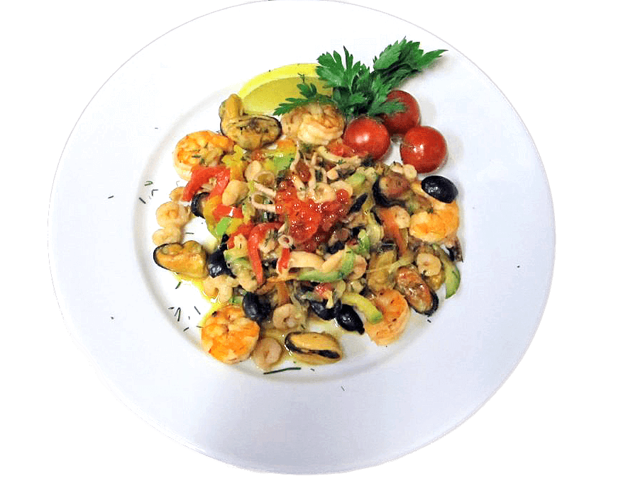 ТЕПЛЫЙ САЛАТ С МОРЕПРОДУКТАМИ