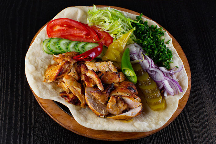 Шаурма открытая с курицей