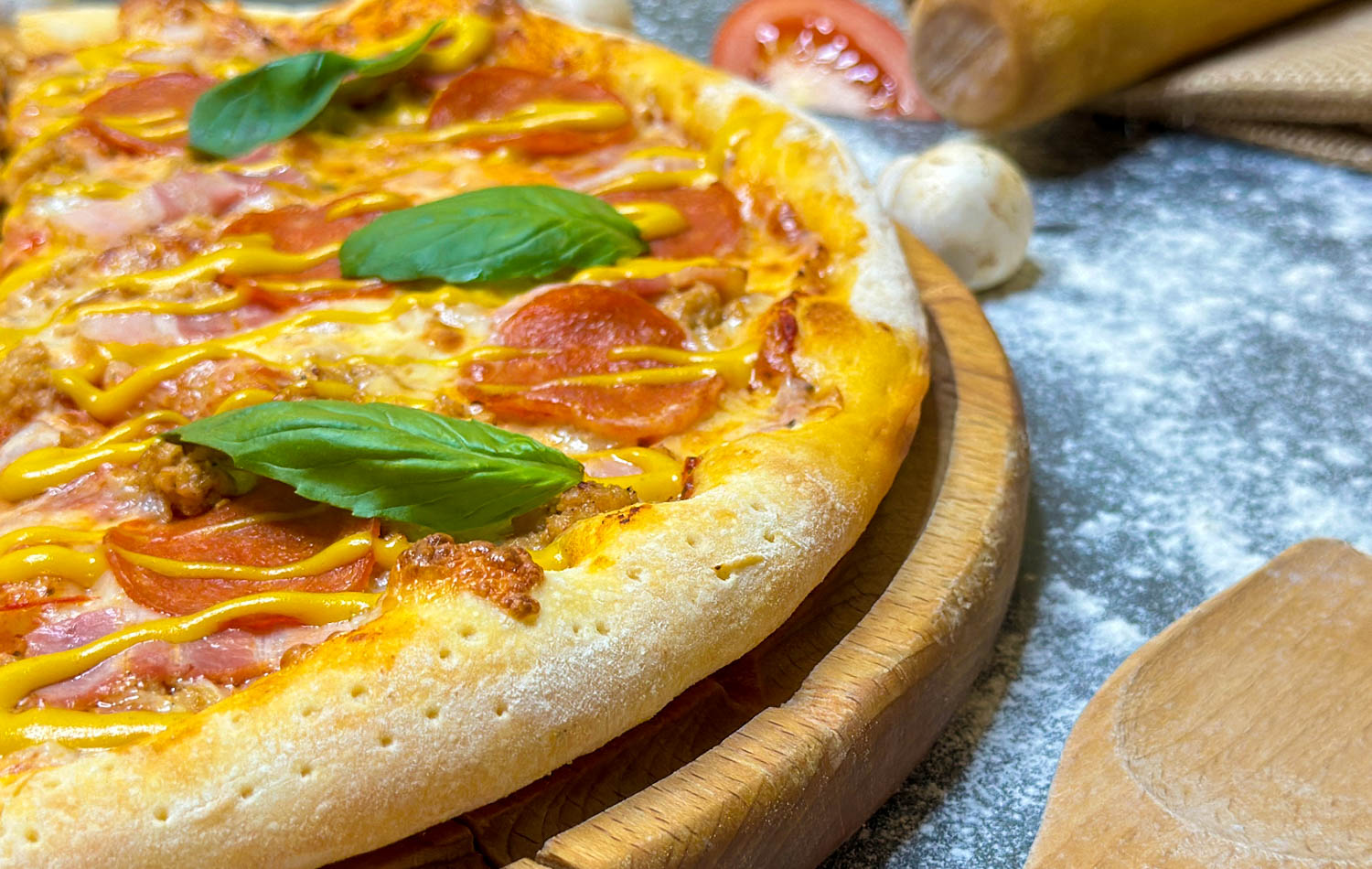 Пицца мясной пир 25 см