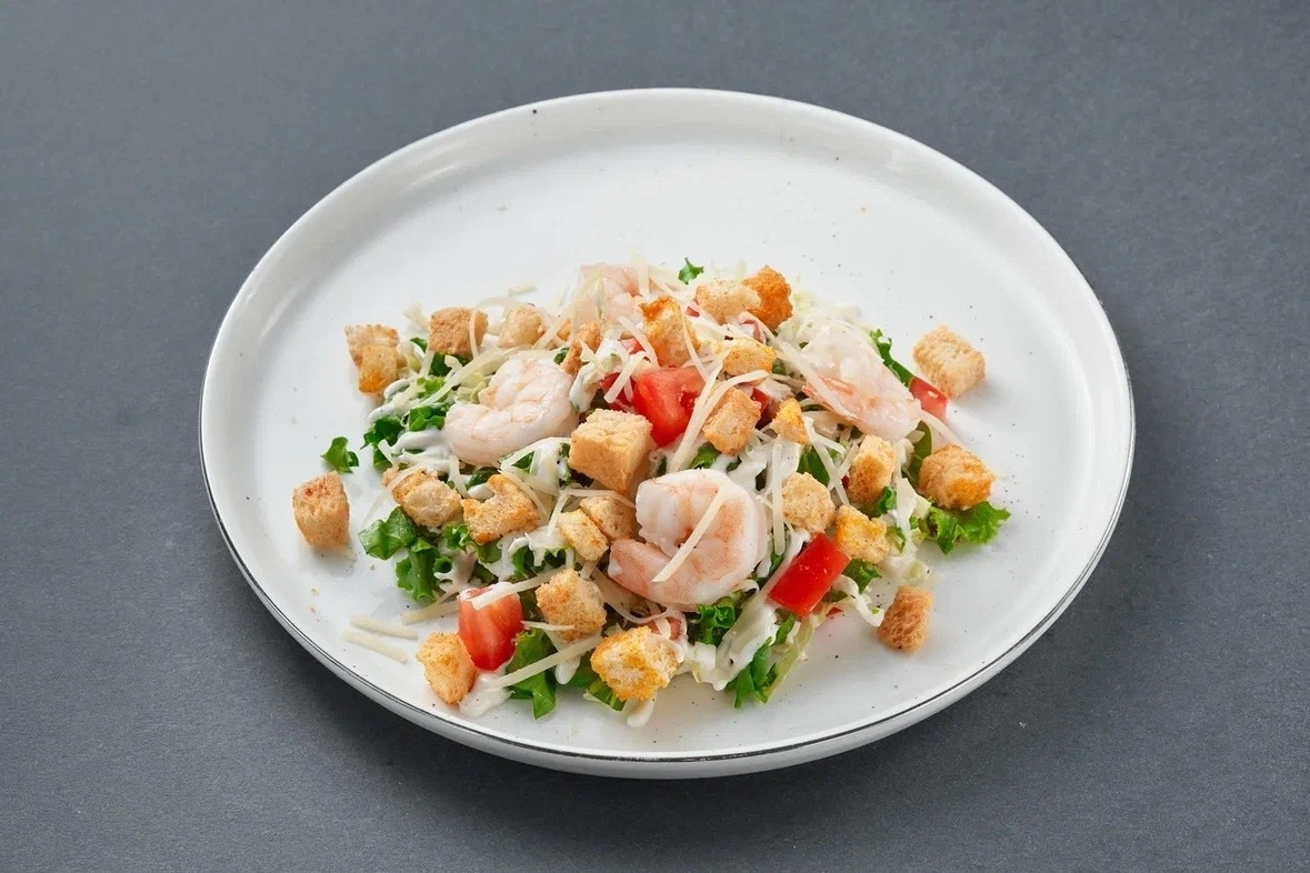 Салат Цезарь с креветкой