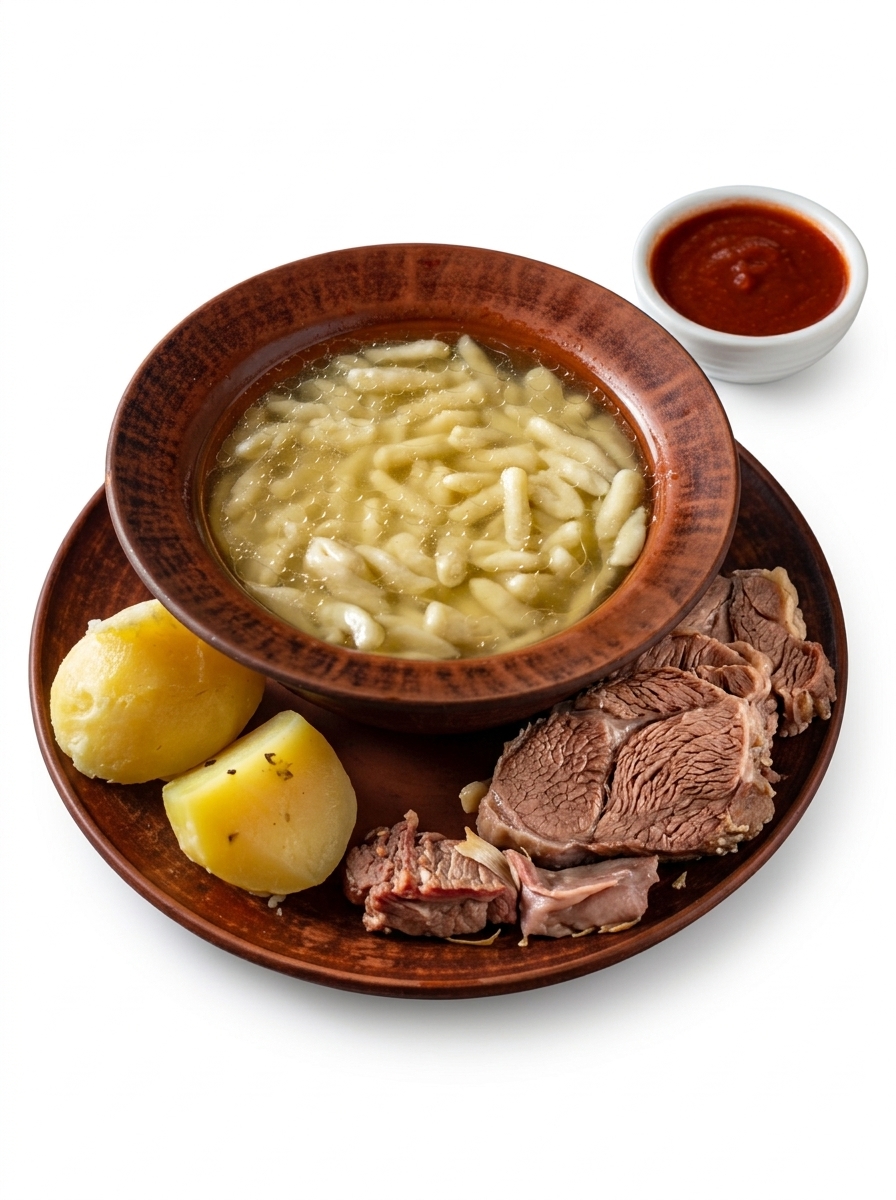 Чеченский хинкал с сушенным мясом