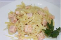 Фетучини с семгой