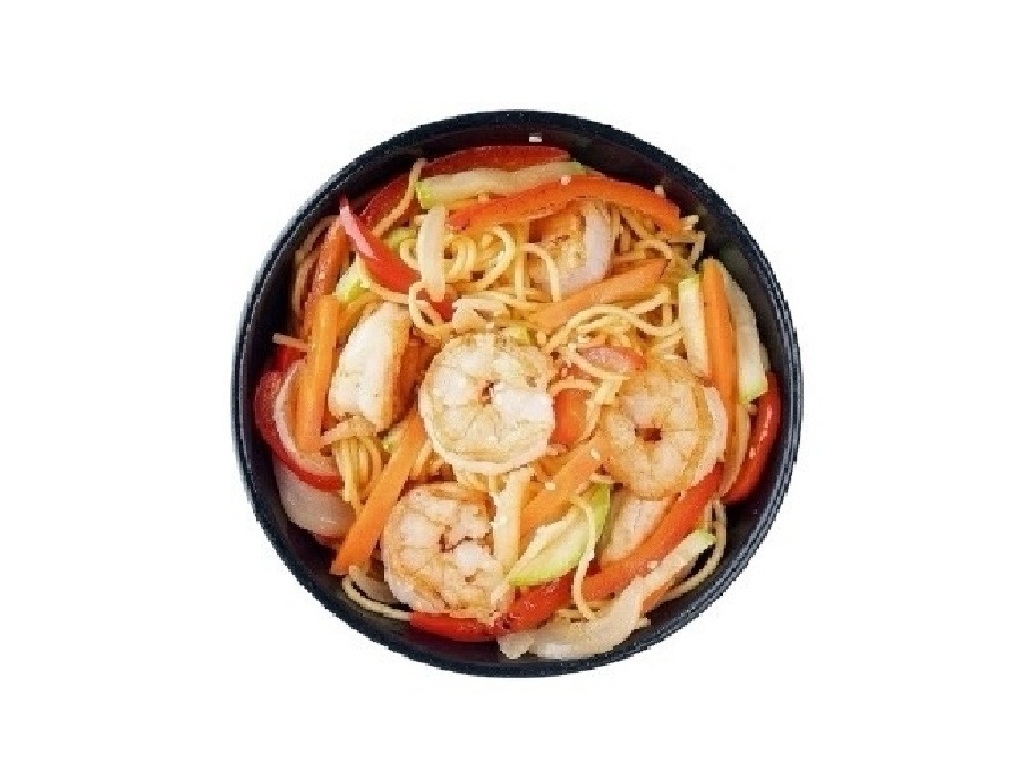 Рамен с лососем и креветкой