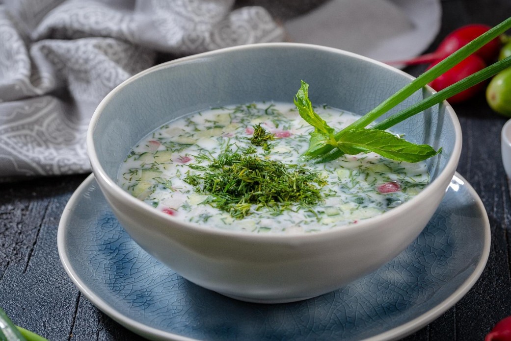 Окрошка на домашнем мацони