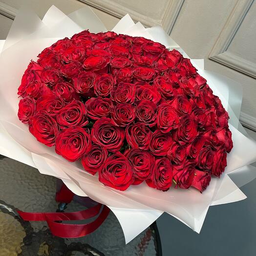 Роза красная Кения 101 шт