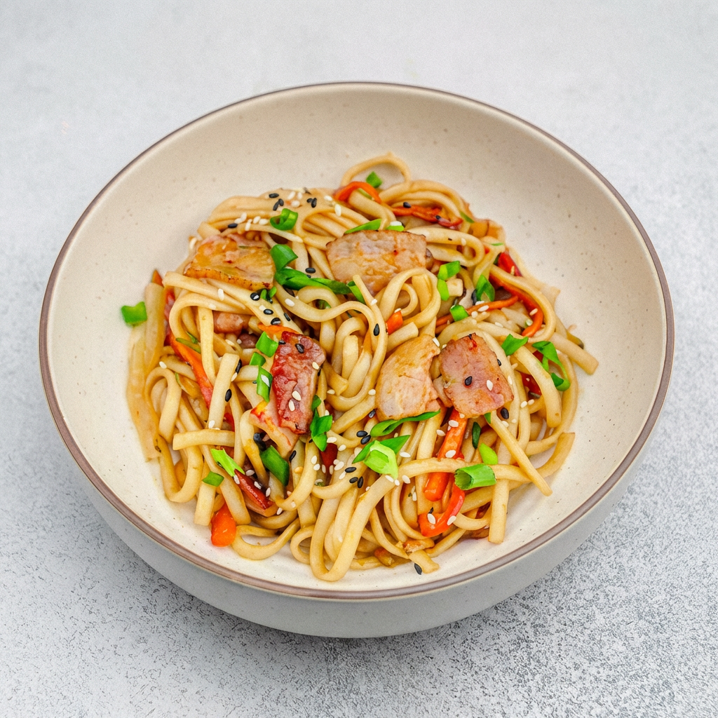 Удон с беконом