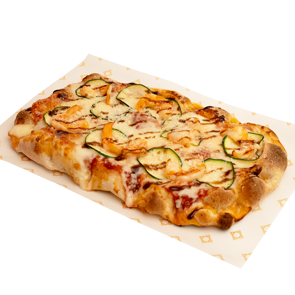 Римская пицца с креветкой и цукини 28 см