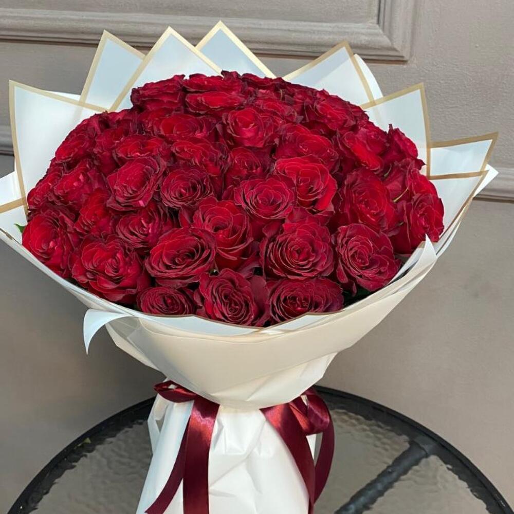 Роза красная 51 шт