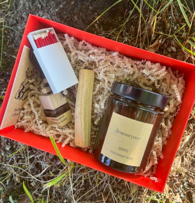 Набор подарочный Пионы и кожа