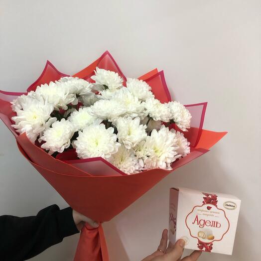 Букет хризантем и Адель