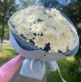 Букет "9 хризантем в упаковке"