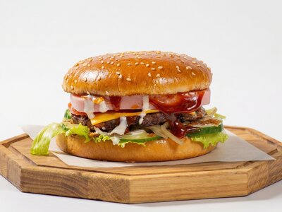 Бургер с говядиной и индейкой