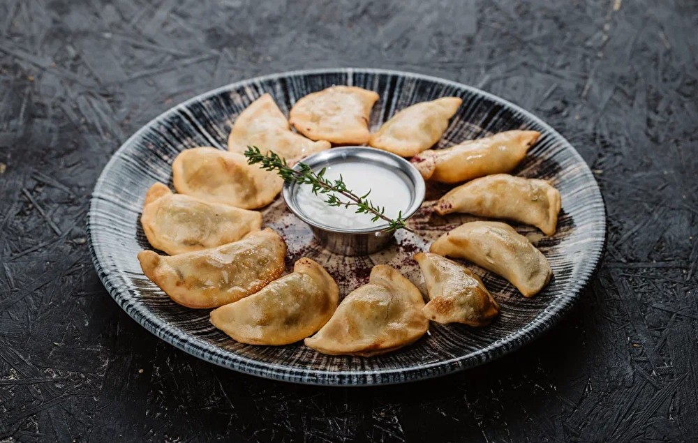 Хрустящие вареники с грибами и картоф.