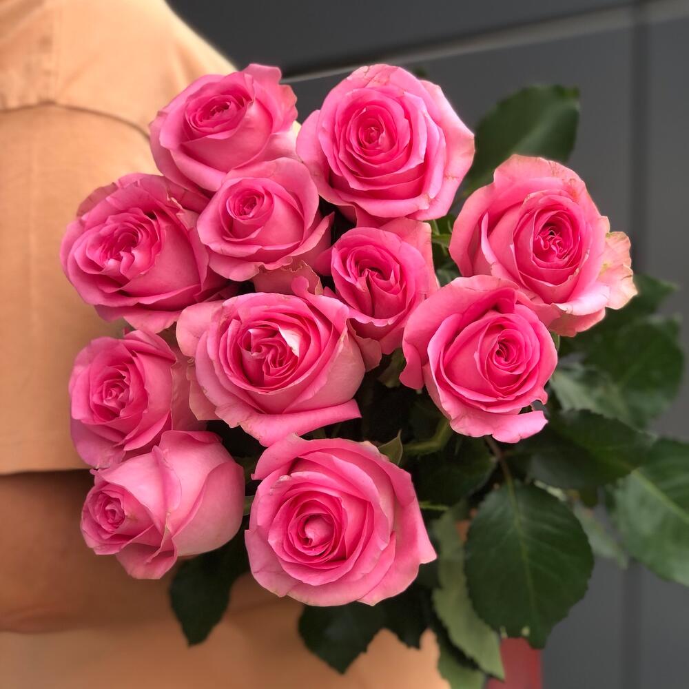 Букет Розовых роз 11 шт Кения