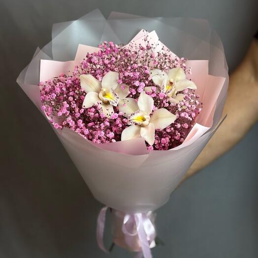 Букет с цимбидиумом