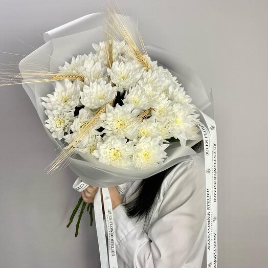 Букет из кустовой хризантемы «Нежное облако»