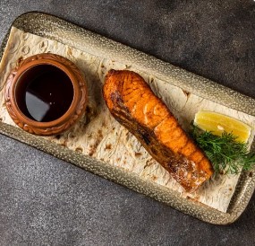 Филе семги на углях