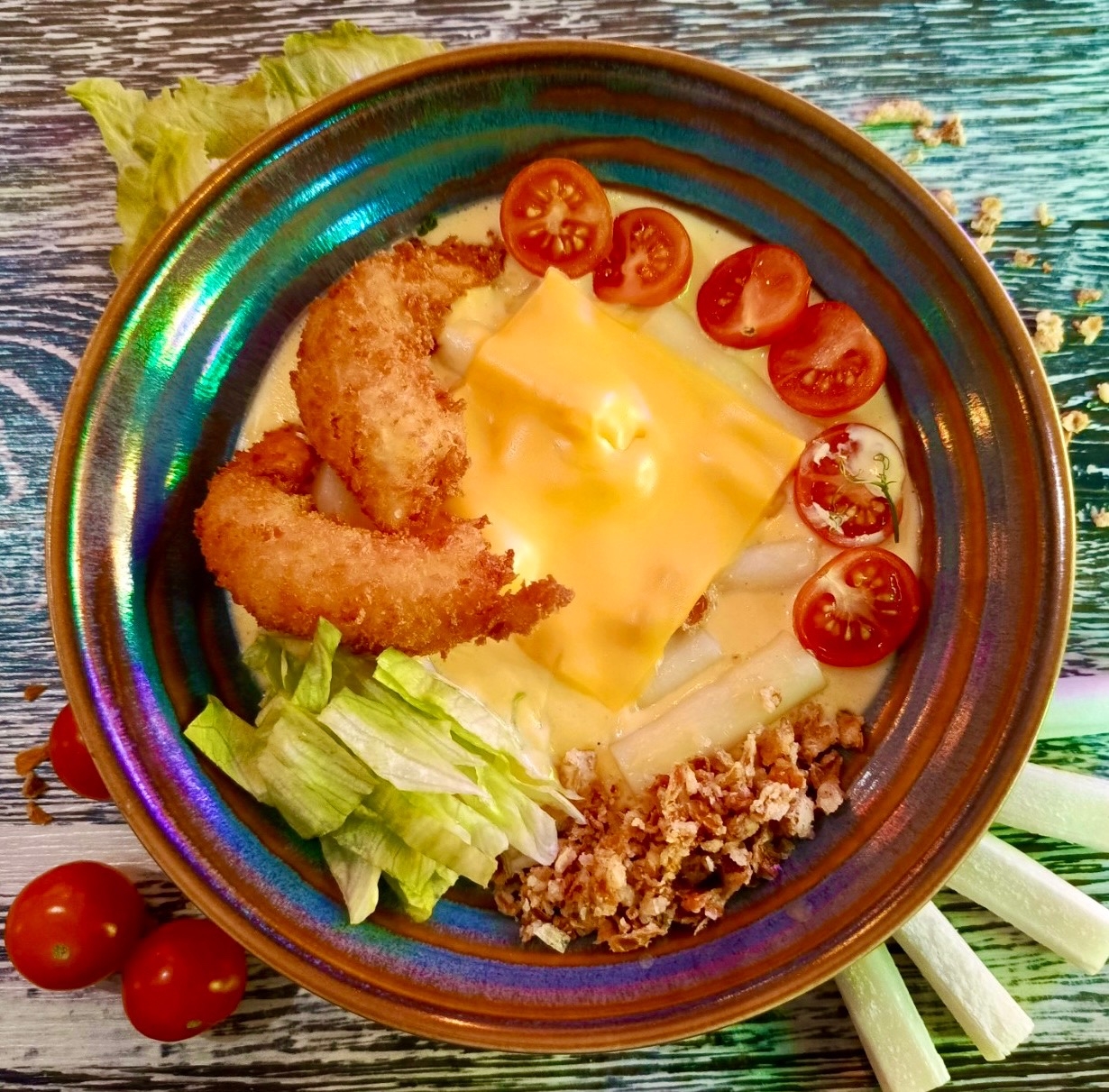 Сырные Токпокки с курицей 