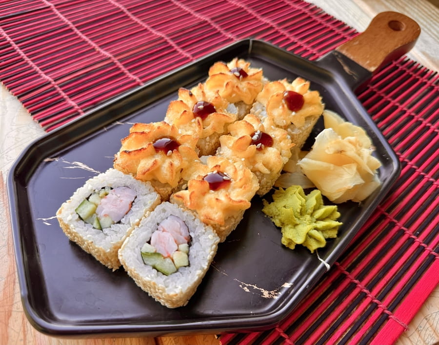 Запеченный с креветкой
