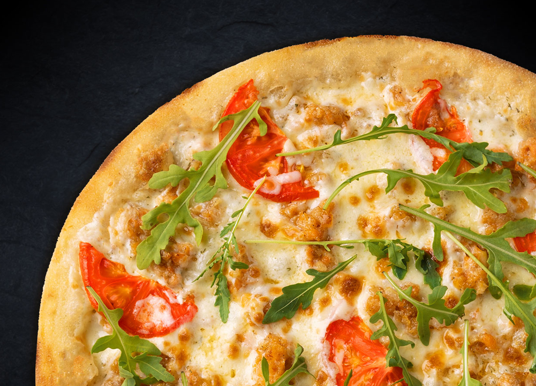 С лососем и рукколой 30 см (тонкое тесто)