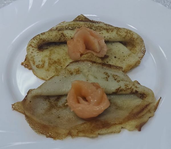 Блинчики с семгой соленой, 100/20 гр.