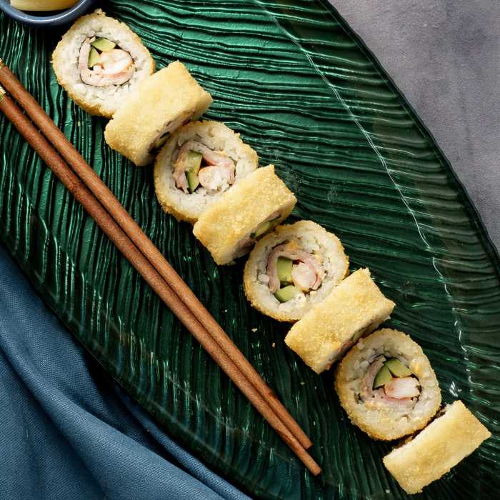 Темпура с креветкой и беконом