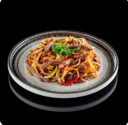 Гречневая лапша с говядиной