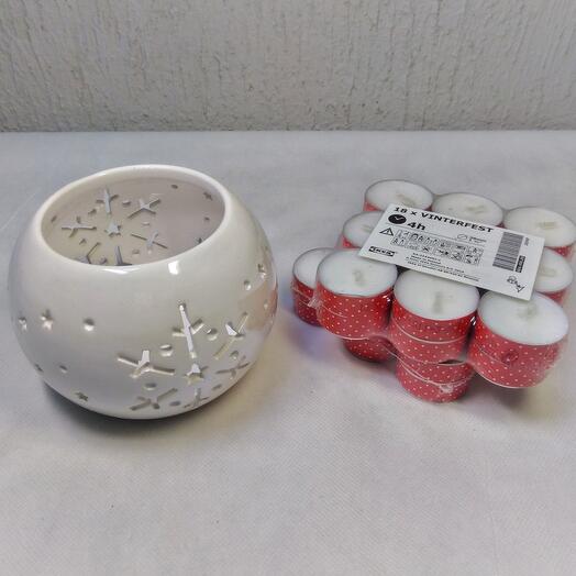 Набор подсвечник и чайные свечи