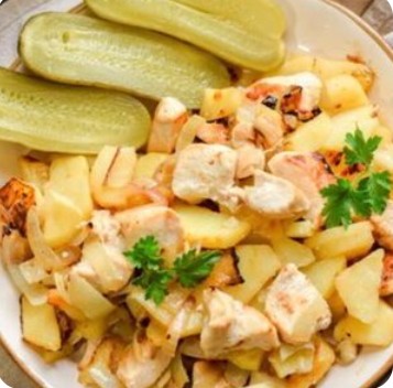 Жареха с курицей