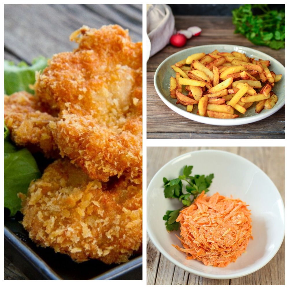 Ланч 3 Картофель, морковь, Кура филе пан