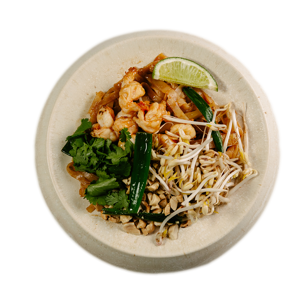 Рисовая лапша "Пад Тай" с тигровыми креветками