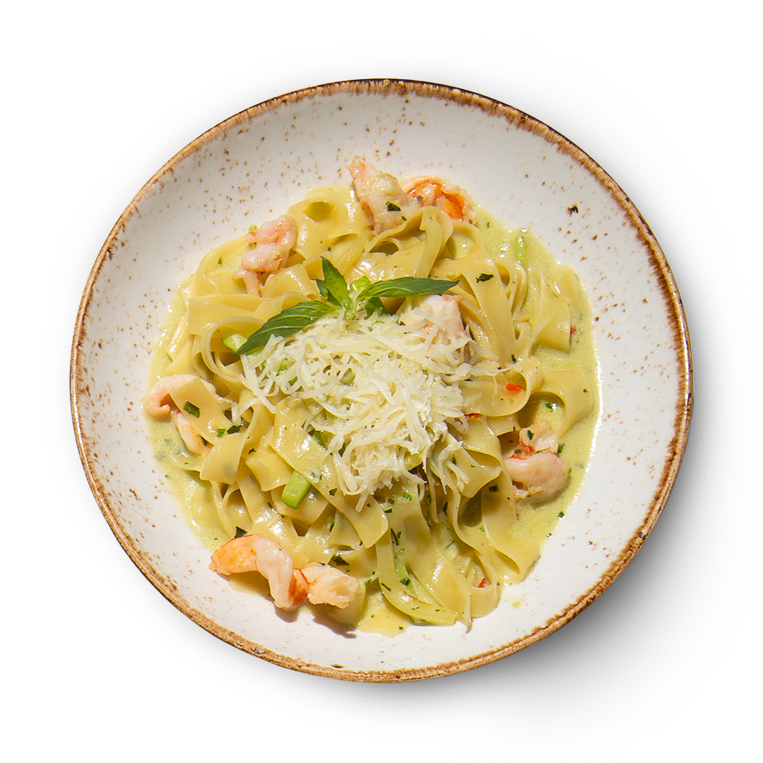 Сливочная паста с креветками