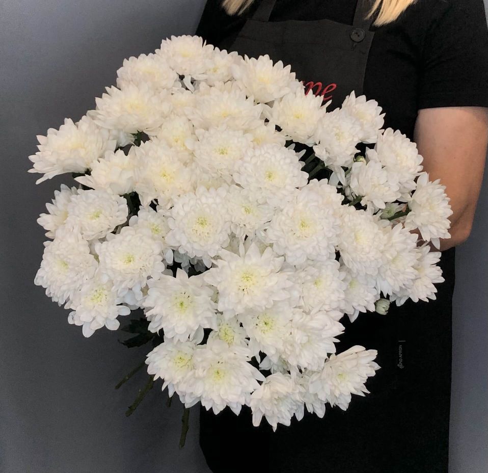 Букет из кустовых хризантем / 3 шт., Белый
