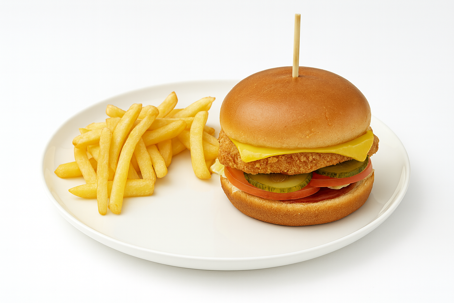 Бургер с картофелем фри