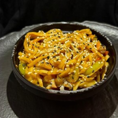 С креветками лапша удон