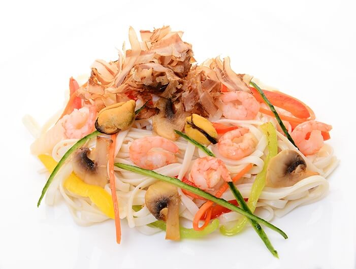 Пшеничная лапша с морепродуктами
