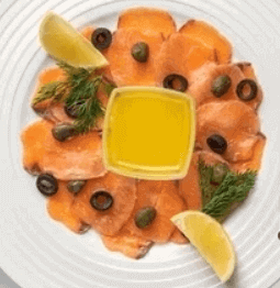 Карпаччо из лосося с цитрусовым соусом